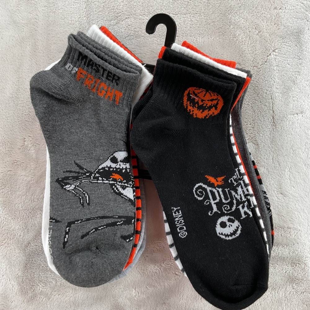 Disney Nightmare Before Christmas Jack Skellington Ankle Socks 10 Pair Set Multi
